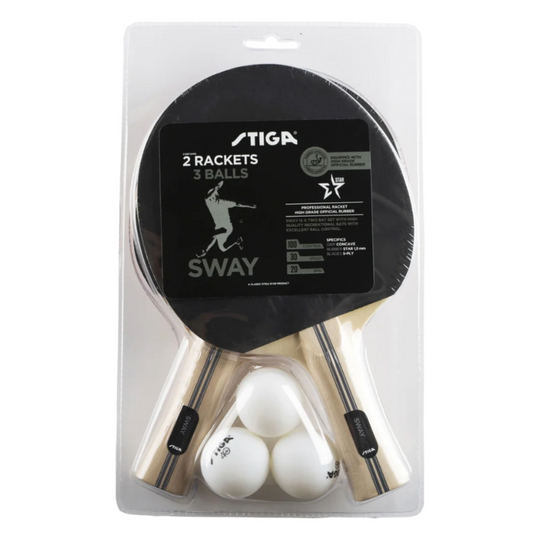 Set de 2 Raquetas y 3 Pelotas de Ping Pong Sway