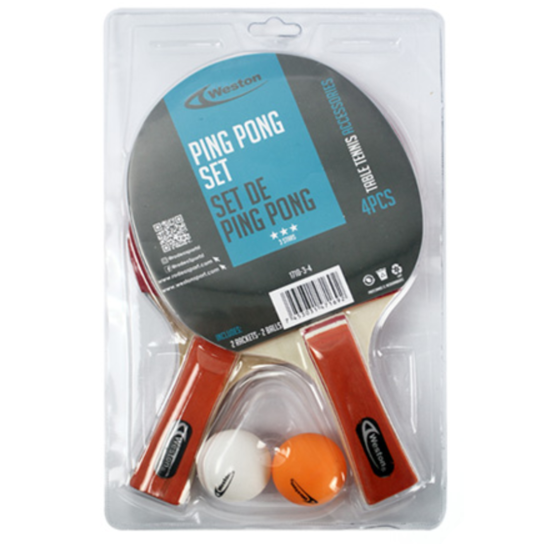 Set de 1 Raqueta + 2 pelotas de Ping Pong